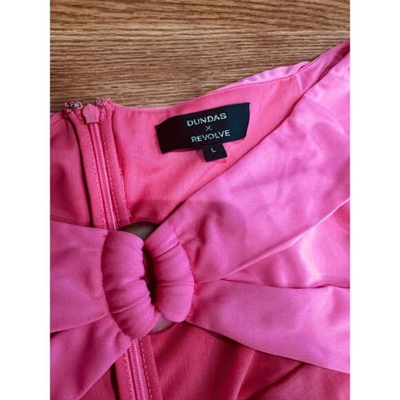 DUNDAS X REVOLVE  Elowen Cut out Maxi Dress in Hot Pink L - Picture 8 of 12